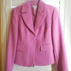 Ann Taylor Loft  beautiful pink woven wool modern blazer size 4